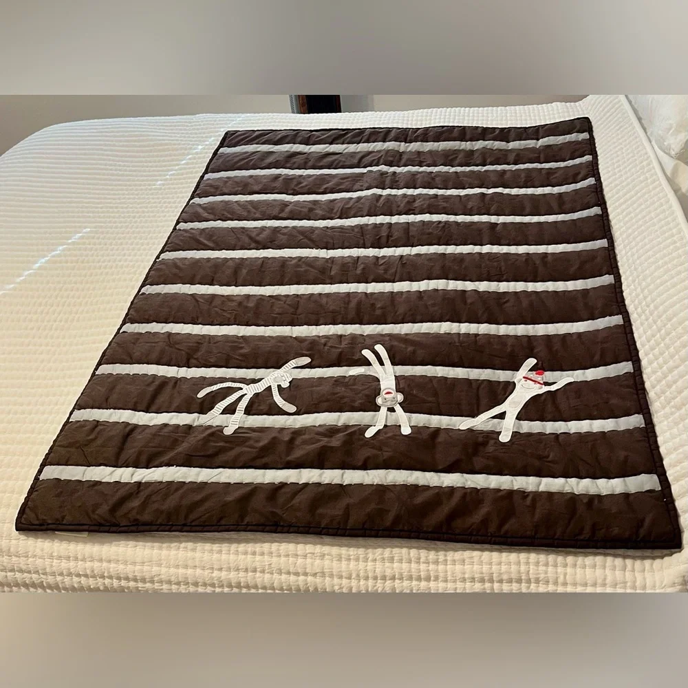 Pottery Barn Kids Playful Monkeys Crib or Toddler Bed Comforter & Bed Skirt